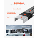 Overland Truck Bed Rack, 125-172.5 cm Width, Adjustable Overland Bed Cargo Rack with Sidebar, 408.2 kg Static Load Capacity, Heavy Duty Steel, for Mid-Size Trucks, Fit Tacoma / Gladiator JT