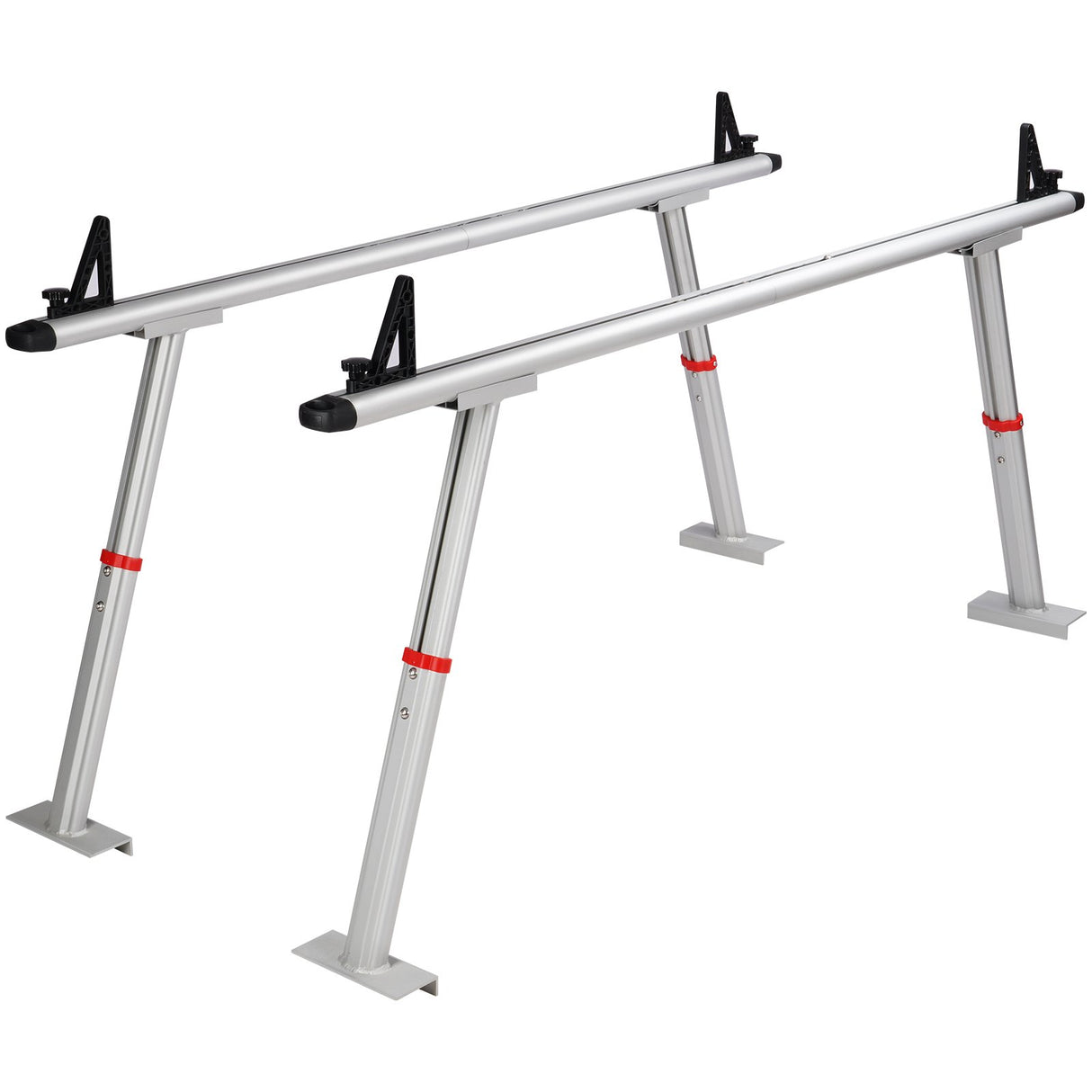 VEVOR Truck Rack, 363lbs Capacity, 19-34in Adjustable Height, Aluminum Ladder Rack for Truck with 8 Non-Drilling C-clamps, Heavy Duty Truck Bed Rack