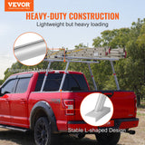 VEVOR Truck Rack, 363lbs Capacity, 19-34in Adjustable Height, Aluminum Ladder Rack for Truck with 8 Non-Drilling C-clamps, Heavy Duty Truck Bed Rack