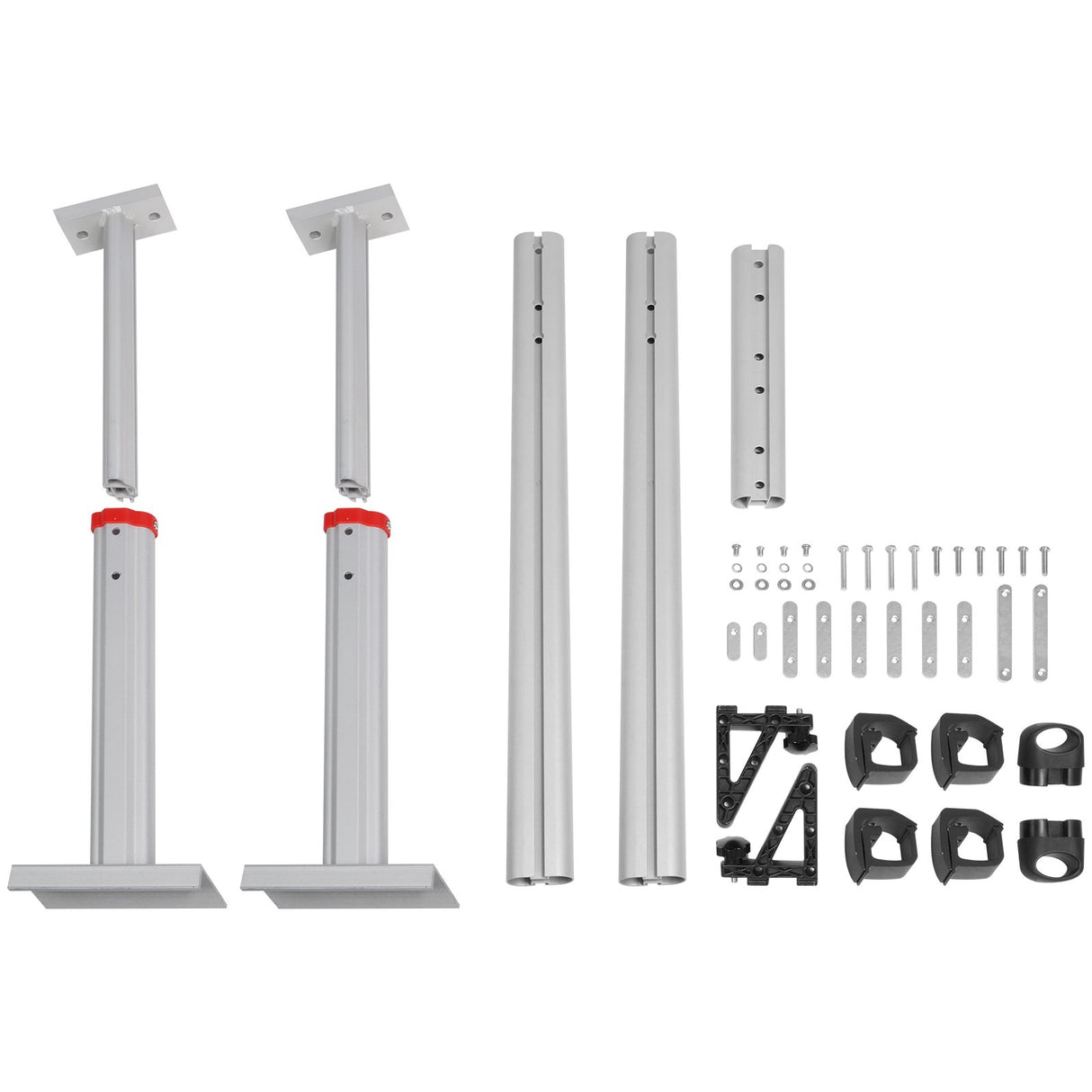 VEVOR Truck Rack, 363lbs Capacity, 19-34in Adjustable Height, Aluminum Ladder Rack for Truck with 8 Non-Drilling C-clamps, Heavy Duty Truck Bed Rack Two-Bar Set for Kayak, Surfboard, Lumber, Ladder