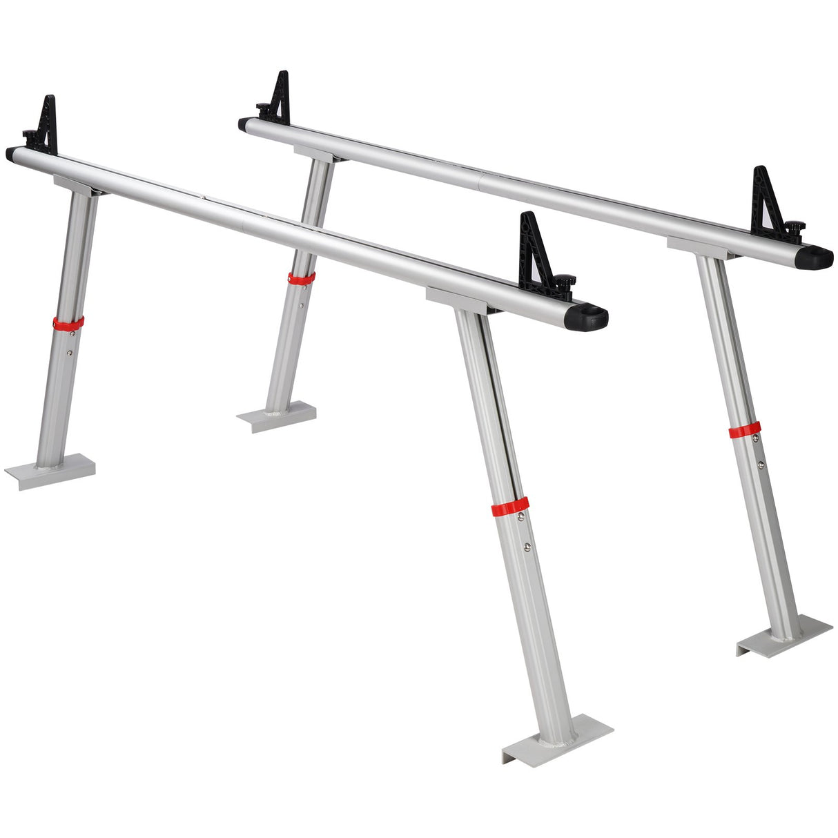 VEVOR Truck Rack, 363lbs Capacity, 19-34in Adjustable Height, Aluminum Ladder Rack for Truck with 8 Non-Drilling C-clamps, Heavy Duty Truck Bed Rack