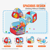 VEVOR 5 in 1 Kids Play Tent with Tunnel, Basketball Hoop for Boys, Girls, Babies and Toddlers, Indoor/Outdoor Pop Up Playhouse with Carrying Bag &