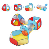 VEVOR 5 in 1 Kids Play Tent with Tunnel, Basketball Hoop for Boys, Girls, Babies and Toddlers, Indoor/Outdoor Pop Up Playhouse with Carrying Bag &