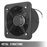 VEVOR Industrial Ventilation Extractor Metal Axial Exhaust Commercial 12 inch Air Blower Fan 250MM opening exhaust fan 2800 RPM Low Noise Stable Running