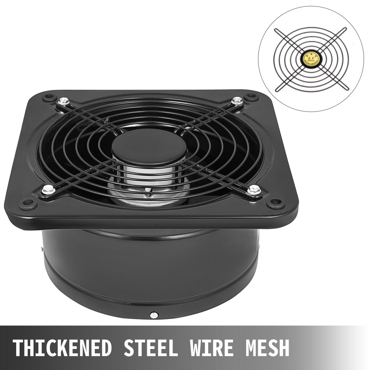 VEVOR Industrial Ventilation Extractor Metal Axial Exhaust Commercial 12 inch Air Blower Fan 250MM opening exhaust fan 2800 RPM Low Noise Stable Running