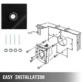 VEVOR Industrial Ventilation Extractor Metal Axial Exhaust Commercial 12 inch Air Blower Fan 250MM opening exhaust fan 2800 RPM Low Noise Stable Running