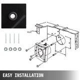 VEVOR Industrial Ventilation Extractor Metal Axial Exhaust Commercial 12 inch Air Blower Fan 250MM opening exhaust fan 2800 RPM Low Noise Stable Running - Rear View