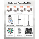 Professional Brake Line Flaring Tool, 45 Degree Double Flare Bubble Flare Tool Kit for 4.76mm, 6.35mm, 7.94mm, 9.52mm Copper Aluminum Thin Steel Tubes