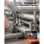 Flaring Tool HVAC, 45° Eccentric Single Flaring Tool for 4.76mm - 19mm Copper Aluminum Tubes, Copper Pipe Flare Tool Kit for Refrigeration Air Conditioner Repair - Toolbox Included