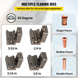 VEVOR Brake Line Flaring Tool, 45 Degree Single, Double, and Bubble Flares for 3/16