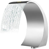 Stainless Steel Pool Fountain 17.7 x 11.8 x 23.6 inches Pool Fountain Silver Pool Fountains for In Ground Pools Garden Outdoor Waterfalls Sheer Descent Pond Water Feature