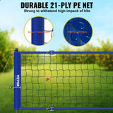 VEVOR Outdoor Portable Volleyball Net System, Adjustable Height Steel Poles, Professional Volleyball Set with PVC Volleyball, Pump, Carrying Bag, Heavy Duty Volleyball Net for Backyard, Beach, Lawn - Side View