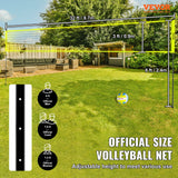 VEVOR Outdoor Portable Volleyball Net System, Adjustable Height Steel Poles, Professional Volleyball Set with PVC Volleyball, Pump, Carrying Bag, Heavy Duty Volleyball Net for Backyard, Beach, Lawn - Front View