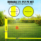 VEVOR Outdoor Portable Volleyball Net System, Adjustable Height Steel Poles, Professional Volleyball Set with PVC Volleyball, Pump, Carrying Bag, Heavy Duty Volleyball Net for Backyard, Beach, Lawn - Side View