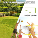 VEVOR Outdoor Portable Volleyball Net System, Adjustable Height Steel Poles, Professional Volleyball Set with PVC Volleyball, Pump, Carrying Bag, Heavy Duty Volleyball Net for Backyard, Beach, Lawn - Close-Up Angle
