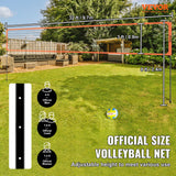 VEVOR Outdoor Portable Volleyball Net System, Adjustable Height Aluminum Poles, Professional Volleyball Set with PVC Volleyball, Pump, Carrying Bag, Heavy Duty Volleyball Net for Backyard, Beach, Lawn - Front View