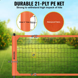 VEVOR Outdoor Portable Volleyball Net System, Adjustable Height Aluminum Poles, Professional Volleyball Set with PVC Volleyball, Pump, Carrying Bag, Heavy Duty Volleyball Net for Backyard, Beach, Lawn - Side View