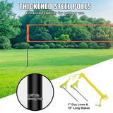 VEVOR Outdoor Portable Volleyball Net System, Adjustable Height Aluminum Poles, Professional Volleyball Set with PVC Volleyball, Pump, Carrying Bag, Heavy Duty Volleyball Net for Backyard, Beach, Lawn - Top-Down View