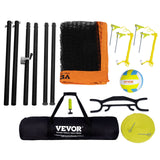 VEVOR Outdoor Portable Volleyball Net System, Adjustable Height Aluminum Poles, Professional Volleyball Set with PVC Volleyball, Pump, Carrying Bag, Heavy Duty Volleyball Net for Backyard, Beach, Lawn - Extra Image