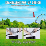 VEVOR Freestanding Volleyball Training Net for Indoor or Outdoor Use, Adjustable Height Portable Net System with Carrying Bag, Professional Volleyball Practice Trainer for Hitting or Serving Drills - Top-Down View