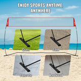 VEVOR Freestanding Volleyball Training Net for Indoor or Outdoor Use, Adjustable Height Portable Net System with Carrying Bag, Professional Volleyball Practice Trainer for Hitting or Serving Drills - Close-Up Angle