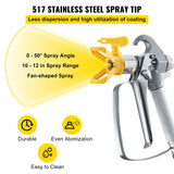 VEVOR Airless Paint Spray Hose Kit 50ft 1/4in Swivel Joint 3600psi with 517 Tip - 45-Degree Angle