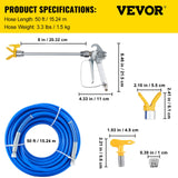 VEVOR Airless Paint Spray Hose Kit 50ft 1/4in Swivel Joint 3600psi with 517 Tip - Close-Up Angle