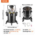 VEVOR Spray Paint Pressure Pot Tank 10 L/2.5 gal Fully Automatic Stirring 70 psi - Close-Up Angle