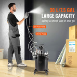 VEVOR Spray Paint Pressure Pot Tank 30 L/7.5 gal Fully Automatic Stirring 70 psi - Side View