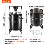 VEVOR Spray Paint Pressure Pot Tank 30 L/7.5 gal Fully Automatic Stirring 70 psi - Close-Up Angle