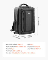 VEVOR PS5 Backpack Dual Shoulder Travel Bag for Playstation 5 PS5 Slim Nylon - Close-Up Angle