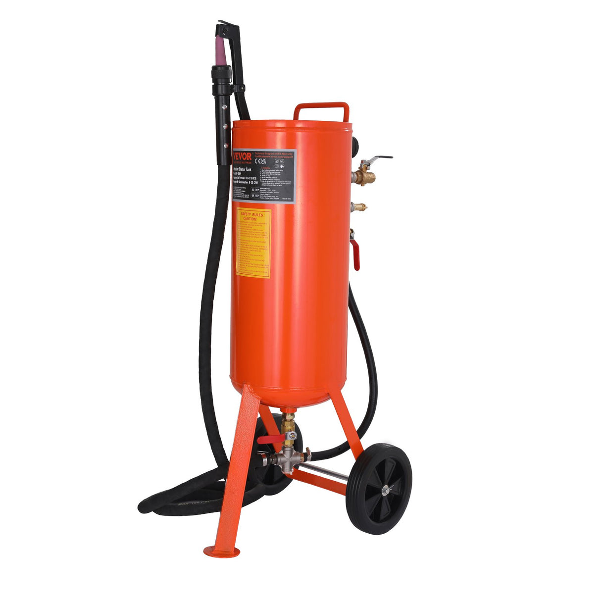 10 Gallon Heavy-Duty Sand Blaster, 60-110 PSI High Pressure Sandblaster, Portable Abrasive Blasting Tank, Air Sand Blasting Kit with 2 Ceramic Nozzles & 7.5ft Hose for Stain, Rust, Paint Removal