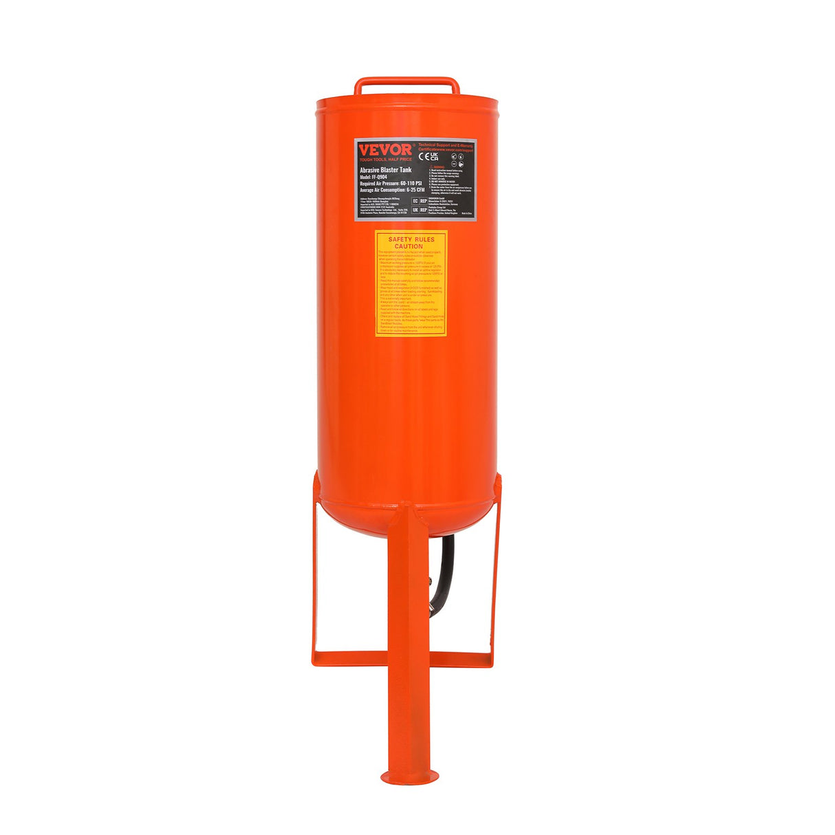 10 Gallon Heavy-Duty Sand Blaster, 60-110 PSI High Pressure Sandblaster, Portable Abrasive Blasting Tank, Air Sand Blasting Kit with 2 Ceramic Nozzles & 7.5ft Hose for Stain, Rust, Paint Removal