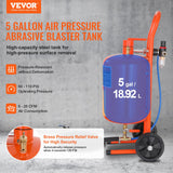 VEVOR 5 Gallon Sand Blaster 60-110 PSI High Pressure Sandblaster with 4 Nozzles - Front View