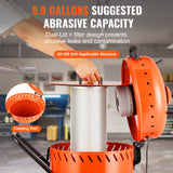VEVOR 28 Gallon Vacuum Sand Blaster, Dustless Sandblaster with Built-in 1200W Vacuum System for Dust Control and Abrasive Recycle, 60-110 PSI Heavy Duty Abrasive Blasting Machine - Side View