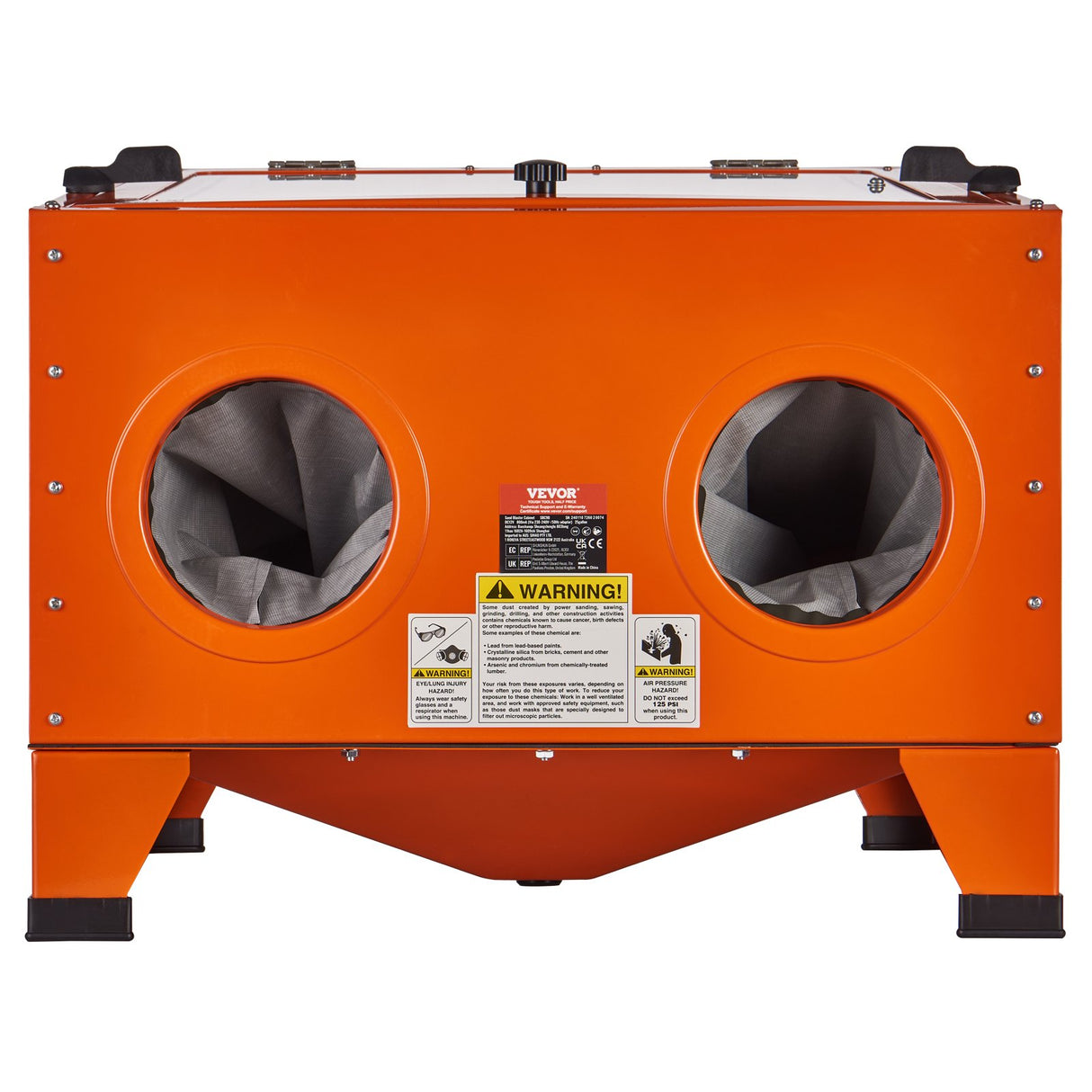 VEVOR 25 Gallon Sandblasting Cabinet, 40-120PSI Portable Benchtop Sand Blasting Cabinet, Heavy Duty Steel Sand Blaster with Blasting Gun & 4 Ceramic