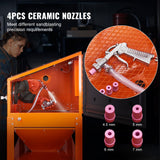 VEVOR 60 Gallon Sand Blasting Cabinet with Stand with Blasting Gun & 4 Nozzles - Top-Down View