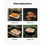 Pizza Stone, 508 x 355 mm Rectangular Cordierite Pizza Stone, Extra Large Baking-Stone with PP Scraper, 17 mm Thick Heat-Resistant Cordierite, for Oven, Baking Bread & Pizzas, BBQ Grilling
