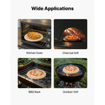 Pizza Stone, 381 mm Round Cordierite Pizza Stone, Extra Large Baking-Stone with Aluminum Peel, 17 mm, image 6