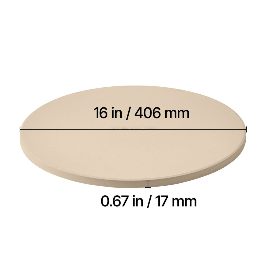Pizza Stone, 406 mm Round Cordierite Pizza Stone, Extra Large Baking-Stone with a Durable Stand, 17 mm Thickness Heat-Resistant Cooking Cordierite, for Kitchen Oven, Baking Pizzas, BBQ Grilling