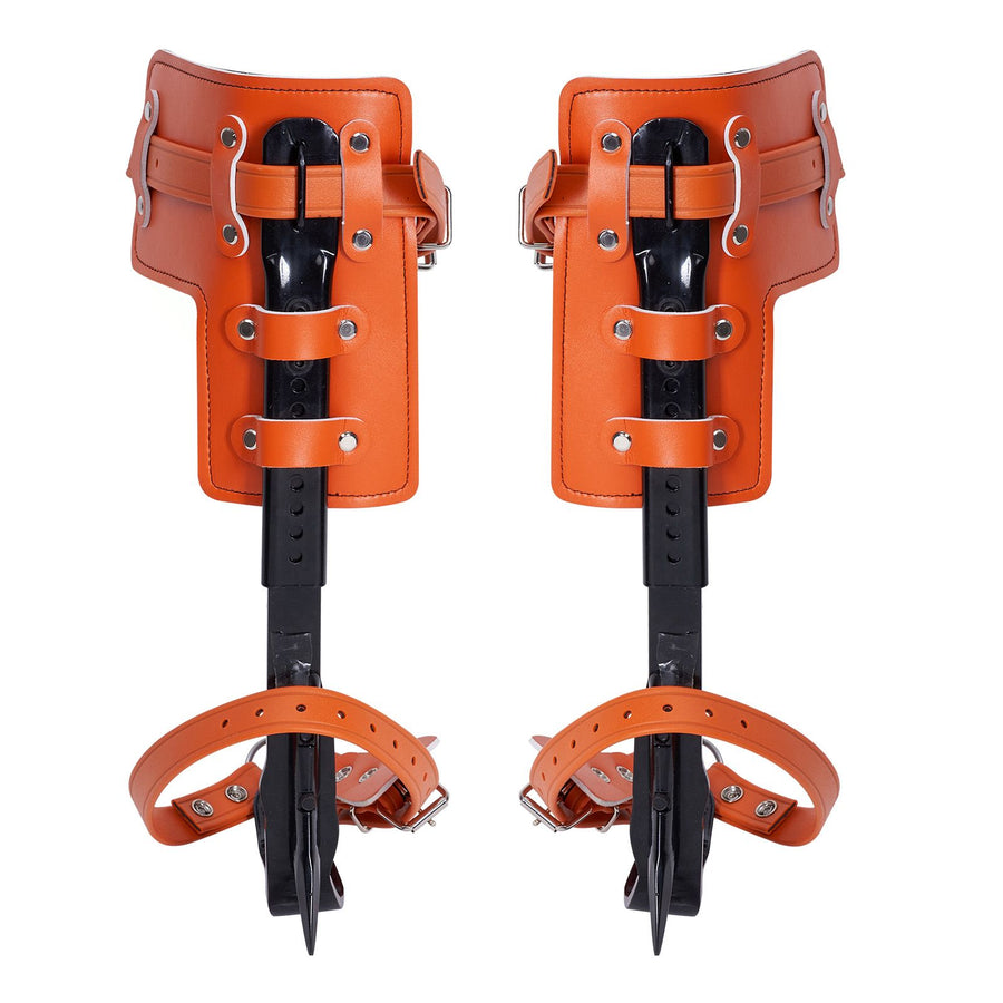 Tree Climbing Spikes Set, 1 Pair Alloy Steel Climbing Spurs with Safety Rope and Safety Harness, 350lbs Load Capacity Tree Climbing Gear, Arborist Equipment for Climbers, Fruit Picking, Orange