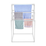 VEVOR Towel Rack 8-Bar Outdoor PVC Towel Holder for Poolside Spa Bathroom White - Extra Image
