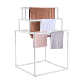 VEVOR Towel Rack 8-Bar Outdoor PVC Towel Holder for Poolside Spa Bathroom White - Extra Image
