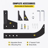 VEVOR Hitch Mounted Ripper, 40.6cm Shank Length Box Scraper Shank, 4 Hole Site Box Blade for Tractor, 2 Locating Pins Ripper Shank, 2 Plough Tips Box