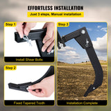 VEVOR Hitch Mounted Ripper, 40.6cm Shank Length Box Scraper Shank, 4 Hole Site Box Blade for Tractor, 2 Locating Pins Ripper Shank, 2 Plough Tips Box