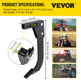VEVOR Hitch Mounted Ripper, 40.6cm Shank Length Box Scraper Shank, 4 Hole Site Box Blade for Tractor, 2 Locating Pins Ripper Shank, 2 Plough Tips Box