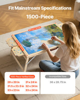 VEVOR 1500 Piece Puzzle Board with Folding Leg Portable Wooden Jigsaw 86x63cm - Side View