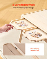VEVOR 1500 Piece Puzzle Board with Folding Leg Portable Wooden Jigsaw 86x63cm - Rear View