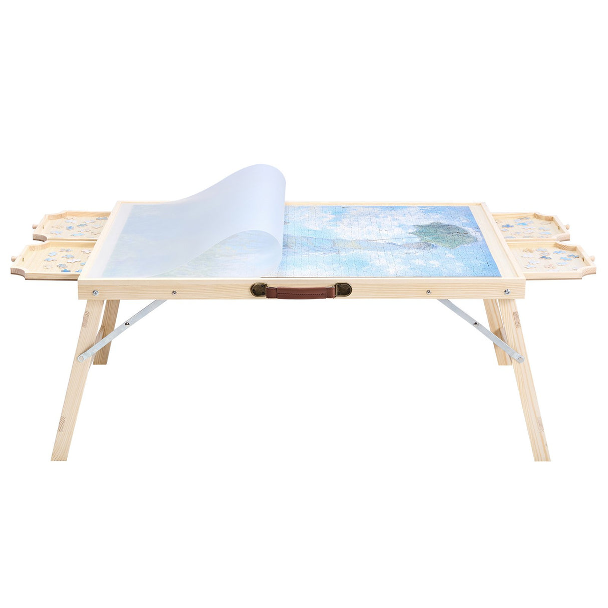 VEVOR 1500 Piece Puzzle Board with Folding Leg Portable Wooden Jigsaw 86x63cm
