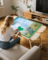 VEVOR 1500 Piece Puzzle Board with Folding Leg Portable Wooden Jigsaw 86x63cm - Front View